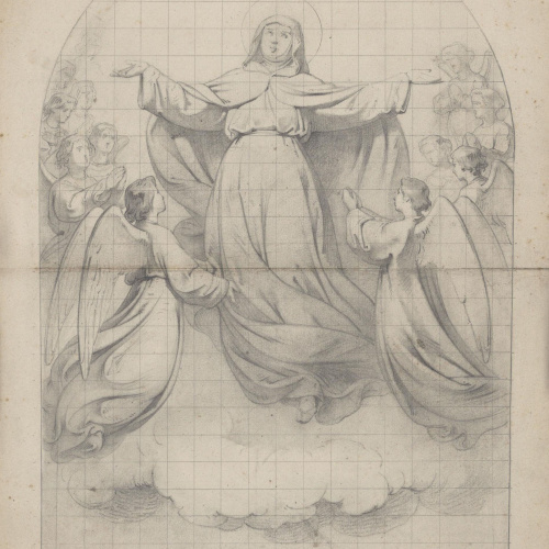 image for: Claudi Lorenzale - Estudi de l&#039;Assumpció de la Mare de Déu per a un quadre del mateix tema - Cap a 1871