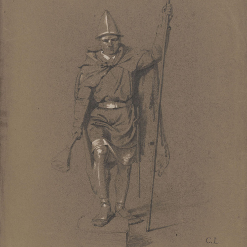 image for: Claudi Lorenzale - Estudi de figura per al quadre «Otger Cathaló» - Cap a 1855