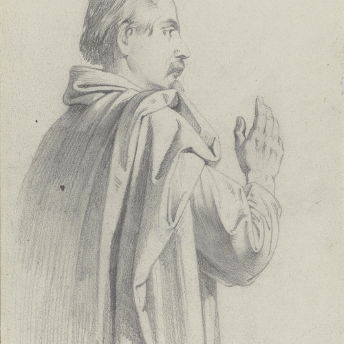 image for: Claudi Lorenzale - Estudi de figura masculina - Cap a 1850-1870