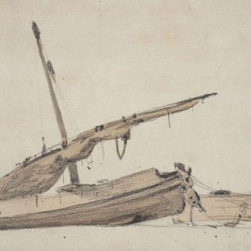 image for: Modest Urgell - Barques a la platja - Cap a 1864-1880