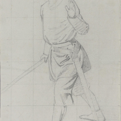 image for: Claudi Lorenzale - Estudi de guerrer - Cap a 1850-1870