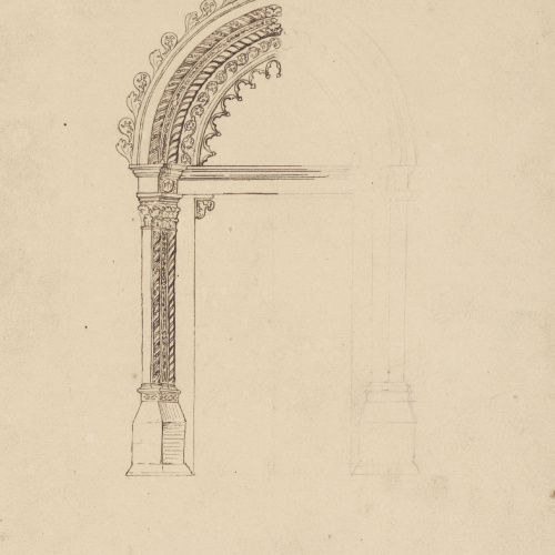 image for: Claudi Lorenzale - Estudi de porta gòtica de l&#039;església de Sant Agustí d&#039;Orvieto - 1839