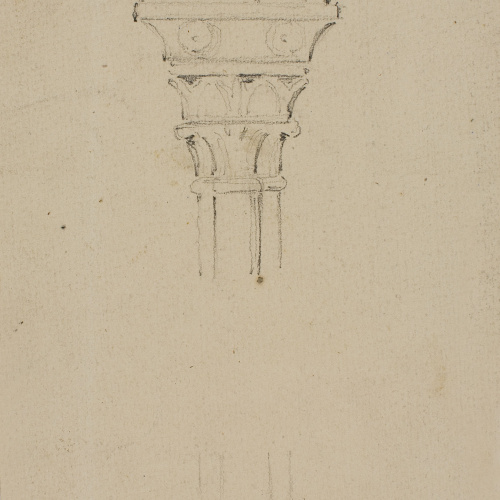 image for: Claudi Lorenzale - Columna agrupada amb base i capitell (anvers) / Columna agrupada amb base, capitell i arcs (revers) - Cap a 1840-1860 [1]