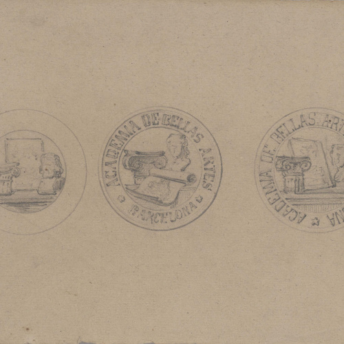 image for: Claudi Lorenzale - Projecte de medalles per a l&#039;Acadèmia de Belles Arts de Barcelona - Cap a 1860-1880