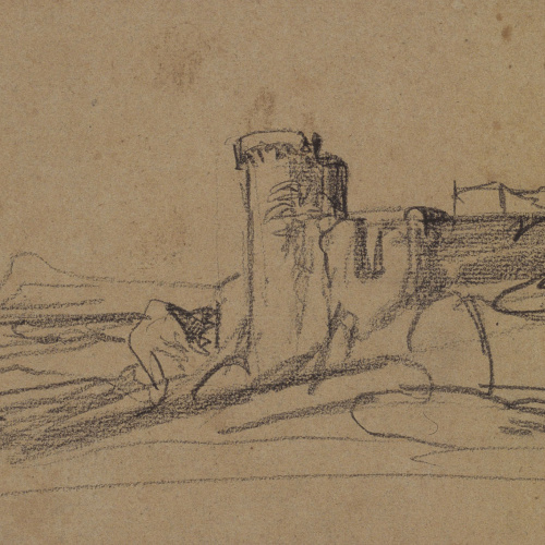 Ramon Martí i Alsina - Apunts d'un castell a prop de Mataró - Cap a 1865-1870 image for: Ramon Martí i Alsina - Apunts d'un castell a prop de Mataró - Cap a 1865-1870