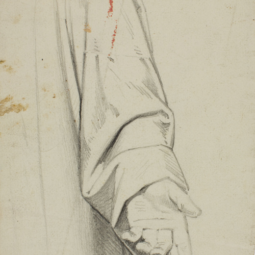 image for: Claudi Lorenzale - Estudi de vestimenta de màniga i de mà (anvers) / Estudi de vestimenta de màniga i de mà (revers) - Cap a 1850-1870 [1]