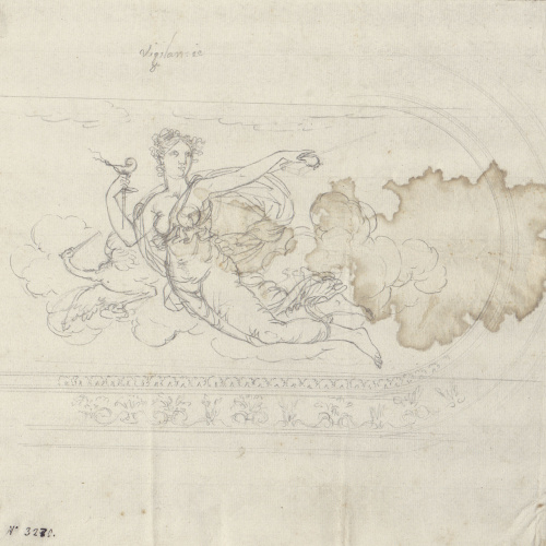 image for: Pau Rigalt - Figura al·legòrica de la Vigilància (Decoració de l&#039;antic Palau Castell de Pons) - Cap a 1830