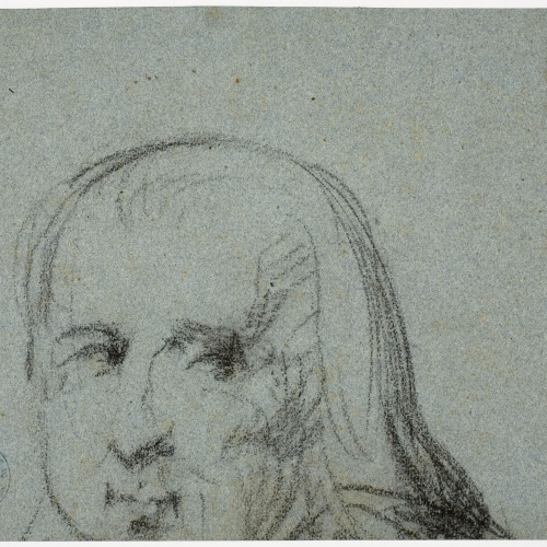 image for: Ramon Martí i Alsina - Estudi per el grup de «La caritat» (anvers) / Estudi de cap (revers) - Cap a 1870-1880 [1]