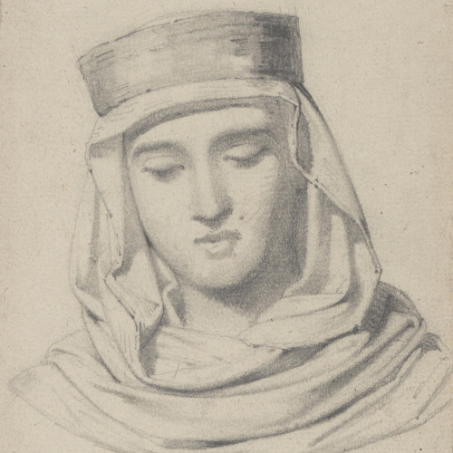 Claudi Lorenzale - Cap de dona - Cap a 1850-1870 image for: Claudi Lorenzale - Cap de dona - Cap a 1850-1870