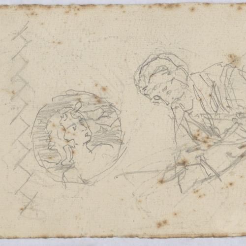 image for: Josep Lluís Pellicer - Apunts fets amb la mà esquerra (anvers) / Croquis de figures (revers) - 1896 [1]