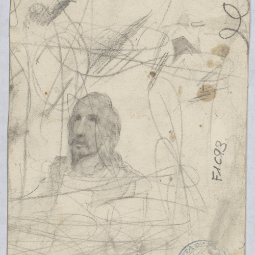 image for: Francesc Torras - Dos sants (anvers) / Estudi d&#039;un cap d&#039;home (revers) - Cap a 1860-1876 [1]