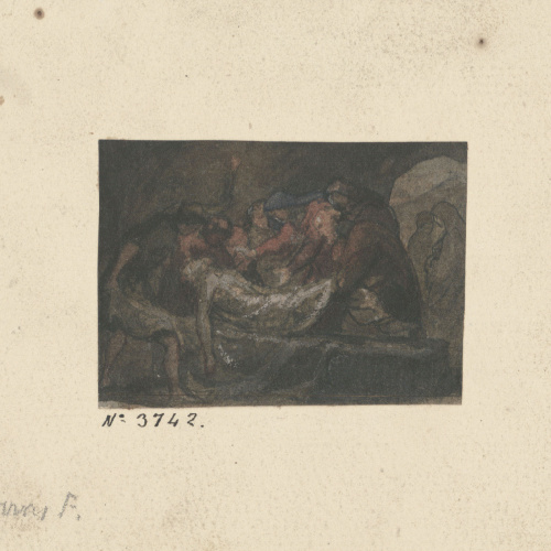 image for: Francesc Torras - Enterrament de Jesús (anvers) / Figura al·legòrica (revers) - Cap a 1868