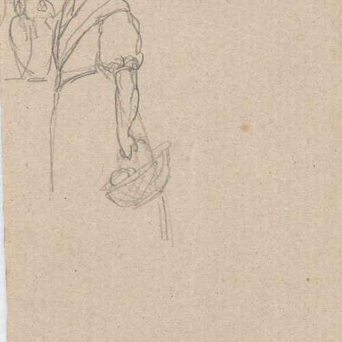 image for: Francesc Torras - Camperola (anvers) / Croquis de figura femenina (revers) - Cap a 1860-1876