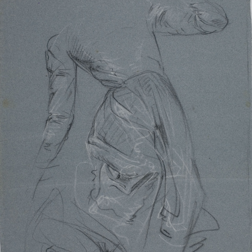 image for: Ramon Martí i Alsina - Estudi de vestimenta d&#039;una dona ferida per al quadre «La Companyia de Santa Bàrbara» - Cap a 1891