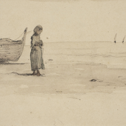 image for: Modest Urgell - A la platja - Cap a 1864-1880