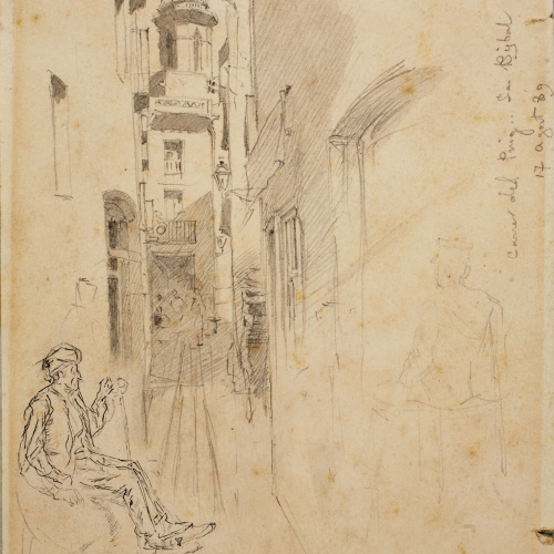 image for: Josep Lluís Pellicer - Carrer del Puig a La Bisbal - 1889