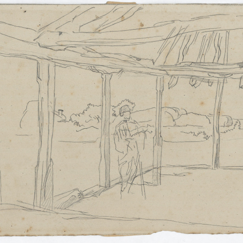 image for: Josep Lluís Pellicer - Apunt de construcció i figura - 1877