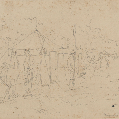 image for: Josep Lluís Pellicer - Estudi per a Campamento del gran duque Nicola[s] - 1877