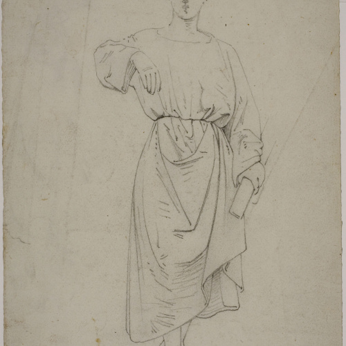 image for: Claudi Lorenzale - Figura d&#039;home i estudi de mans per a un quadre d&#039;Història (anvers) / Figura d&#039;un home (revers) - Cap a 1860-1870 [1]