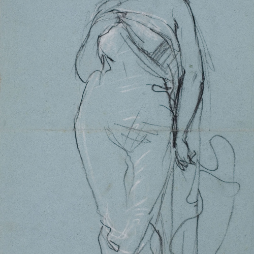 image for: Ramon Martí i Alsina - Dona dempeus (anvers) / Croquis (revers) - Cap a 1870-1880