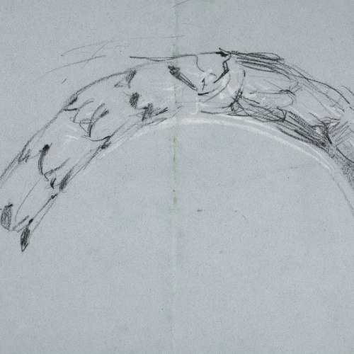 image for: Ramon Martí i Alsina - Dona dempeus (anvers) / Croquis (revers) - Cap a 1870-1880 [1]