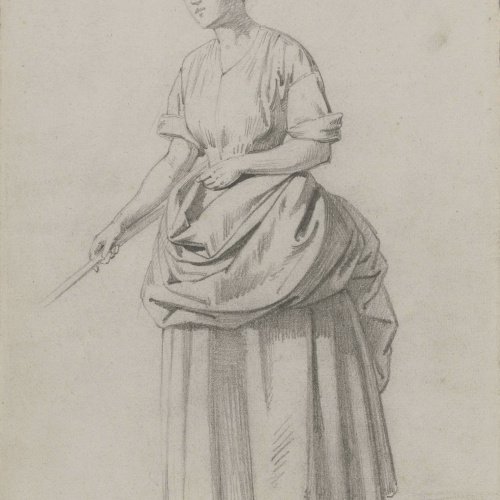 Claudi Lorenzale - Estudi de figura femenina - Cap a 1850-1870 image for: Claudi Lorenzale - Estudi de figura femenina - Cap a 1850-1870