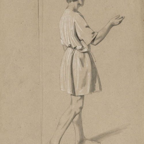 image for: Claudi Lorenzale - Estudi de figura masculina - Cap a 1850-1870