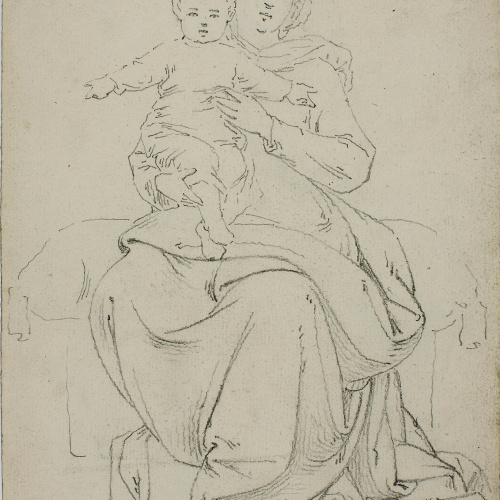 image for: Claudi Lorenzale - Mare de Déu amb el Nen (anvers) / Mare de Déu amb el Nen (revers) - Cap a 1840-1860 [1]