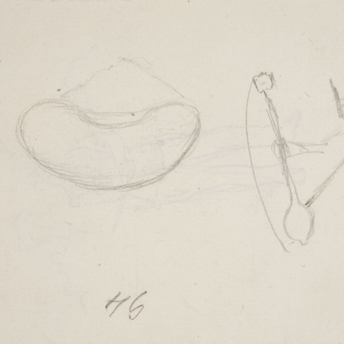 image for: Josep Lluís Pellicer - Soldat d&#039;artilleria (anvers) / Croquis (revers) - Cap a 1872-1876 [1]