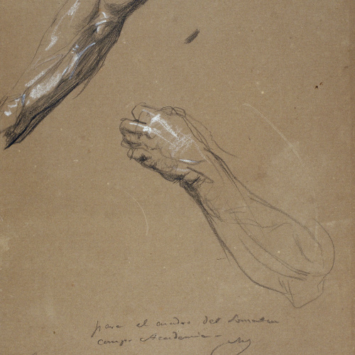 image for: Ramon Martí i Alsina - Estudi de braços per al quadre El Somaten del Bruc - Cap a 1866