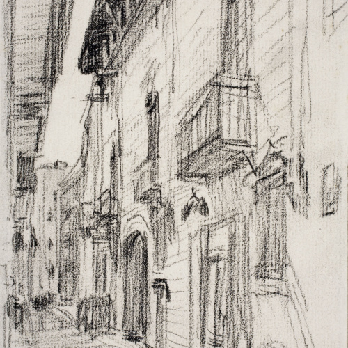 image for: Dionís Baixeras - Carrer de Mercaders. Casa Padellàs - Cap a 1908