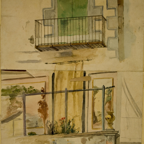 image for: Ramon Martí i Alsina - Apunt per al quadre &quot;Plaça del Born&quot; - Cap a 1866