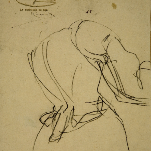 image for: Ramon Martí i Alsina - Estudi de vestit femení per al quadre &quot;La companyia de Santa Bàrbara&quot; - Cap a 1891