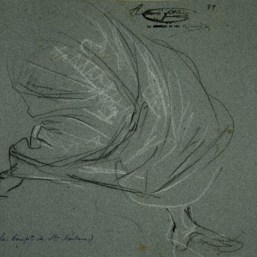 image for: Ramon Martí i Alsina - Estudi de faldilla per al quadre «La Companyia de Santa Bàrbara» - Cap a 1891