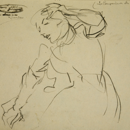 image for: Ramon Martí i Alsina - Estudi de dona per al quadre &quot;La companyia de Santa Bàrbara&quot; - Cap a 1891