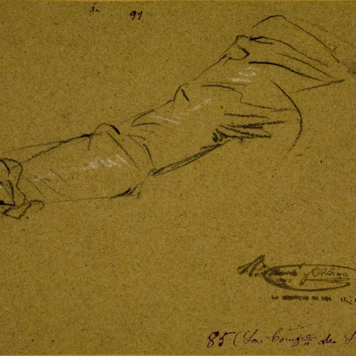 image for: Ramon Martí i Alsina - Estudi de braç per al quadre «La Companyia de Santa Bàrbara» - Cap a 1891