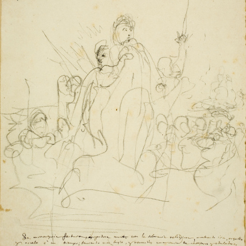 image for: Ramon Martí i Alsina - Estudi de figures per a un quadre al·legòric de la monarquia i la religió - Cap a 1870-1880