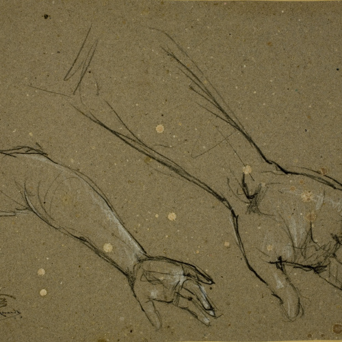 image for: Ramon Martí i Alsina - Apunts de braços i mans per al quadre «La Companyia de Santa Bàrbara» - Cap a 1891