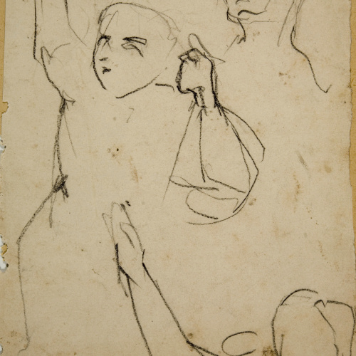 image for: Ramon Martí i Alsina - Apunts de figura per al quadre «La Companyia de Santa Bàrbara» - Cap a 1891