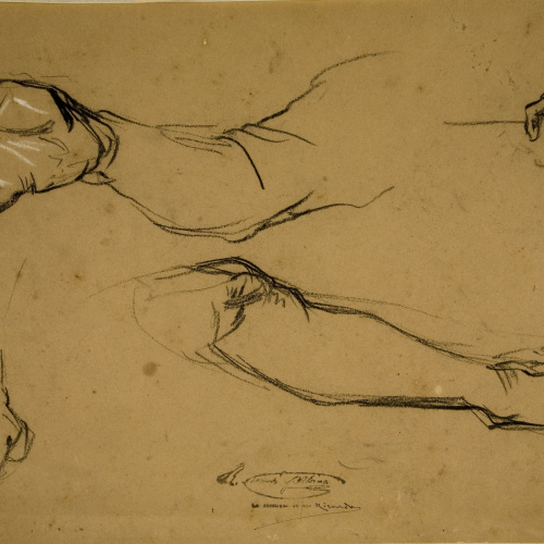 image for: Ramon Martí i Alsina - Apunts de mans i cames per al quadre «La Companyia de Santa Bàrbara» - Cap a 1891