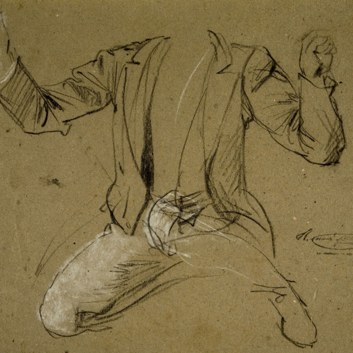 image for: Ramon Martí i Alsina - Apunt de figura per al quadre &quot;El gran dia de Girona&quot; - Cap a 1863-1864