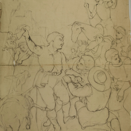 image for: Ramon Martí i Alsina - Estudi per a un quadre del Quixot - Cap a 1860-1880