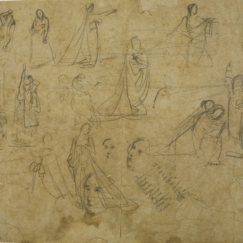 image for: Ramon Martí i Alsina - Estudi de figures - Cap a 1850-1860