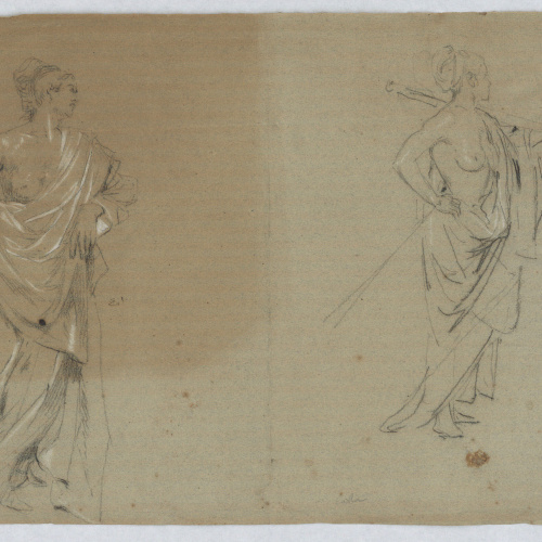 image for: Antoni Caba - Estudis de figures al·legòriques per a la pintura «La Pau» - Cap a 1876