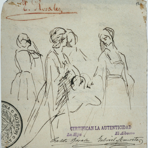 image for: Eduardo Rosales - Estudi per al quadre «Blanca de Navarra entregada al captal del Buch» - Cap a 1868