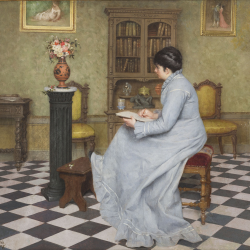 image for: Josep Duran - Dona dibuixant - 1878