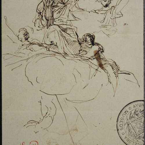 Eduardo Rosales - Estudi per a l'«Al·legoria de la Música» del sostre del palau dels marquesos de Portugalete (Madrid) (anvers) / Estudi per a l'«Al·legoria de la Música» del sostre del... - Cap a 1870 image for: Eduardo Rosales - Estudi per a l'«Al·legoria de la Música» del sostre del palau dels marquesos de Portugalete (Madrid) (anvers) / Estudi per a l'«Al·legoria de la Música» del sostre del... - Cap a 1870