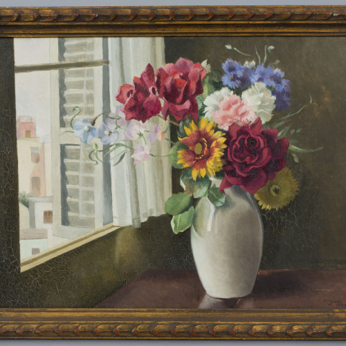 image for: Xavier Nogués - Finestra amb flors - 1940