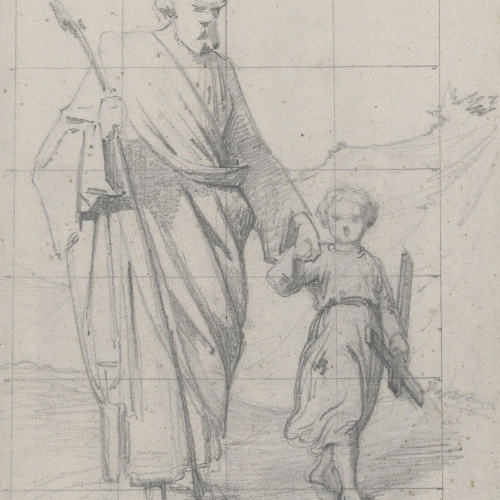 image for: Claudi Lorenzale - Sant Josep i el Nen (anvers) / Sant Josep i el Nen (revers) - Cap a 1850-1870