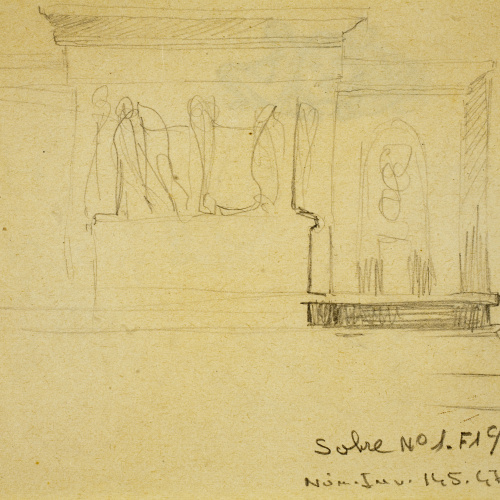 image for: Ismael Smith - Projectes de joies (anvers) / Croquis de monument (revers) - Cap a 1905-1907 [1]